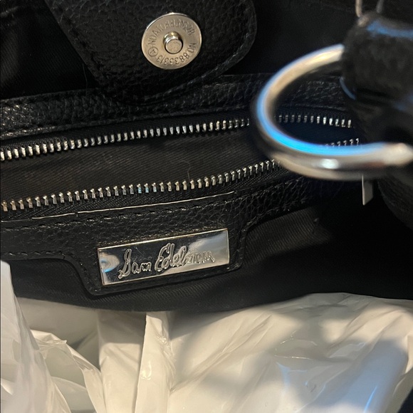 Sam Edelman Black Leather Bag with Silver Accents - Picture 1 of 4